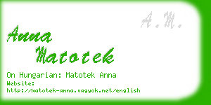 anna matotek business card